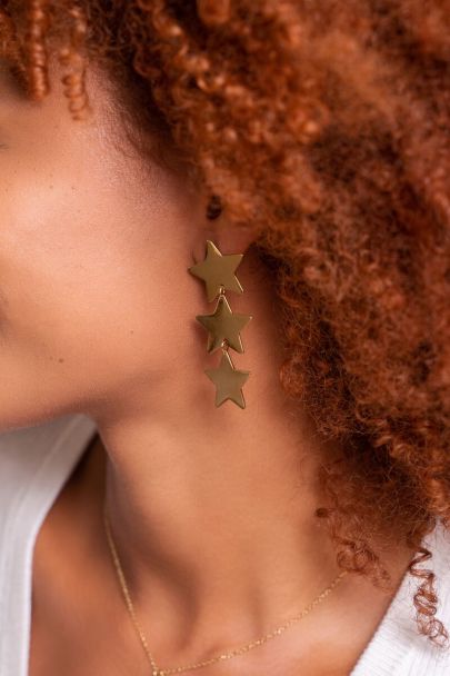 Boucles d’oreilles pendantes tendance à trois étoiles