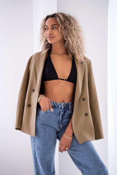 Body chain met hartje & strass hanger