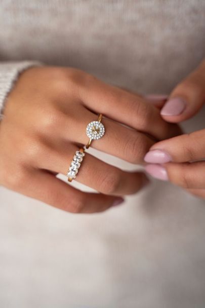 Statement clear rhinestone cocktail ring