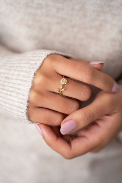 Birth Flower ring met bloem