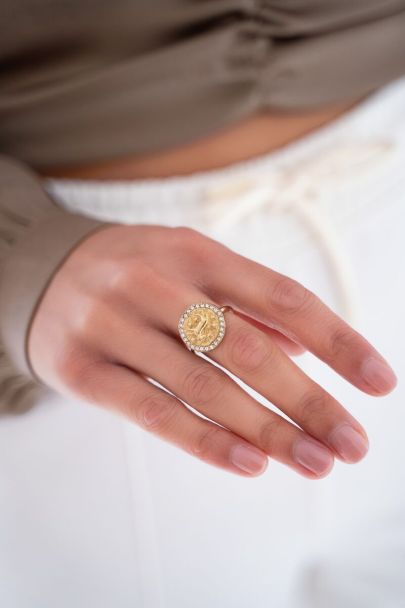 Rhinestone ring Zodiac