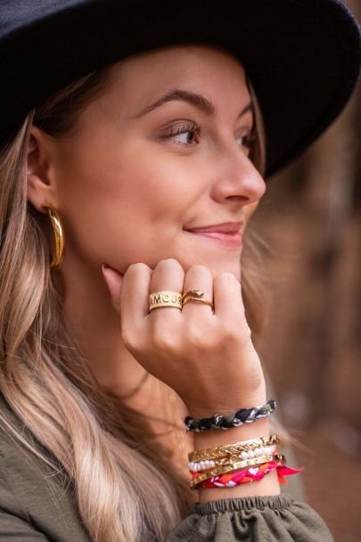 Statement ring met slang