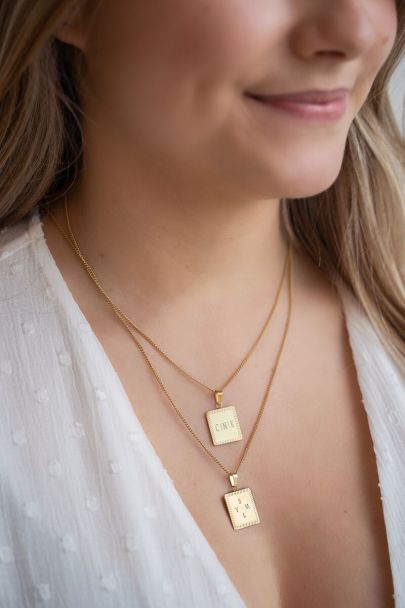 Atelier short necklace with square charm