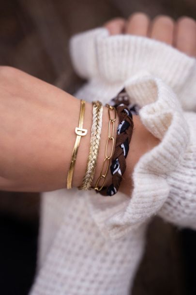 Gevlochten armband met bandana print