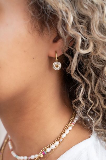 Sunchasers oorringen met hart strass bedel