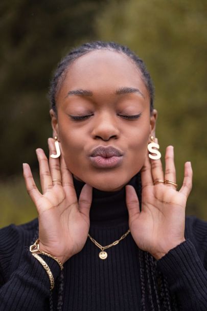 Initial earrings clearance