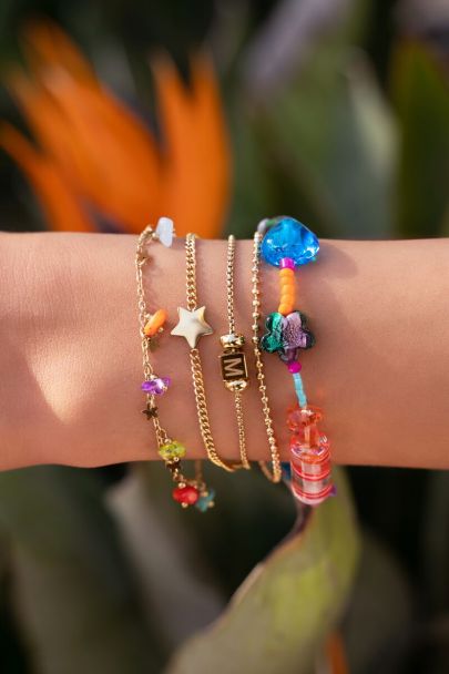 Armband met diverse multikleur kralen