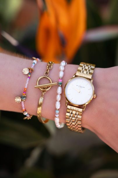 Grobes Gliederarmband mit Strasssteinen