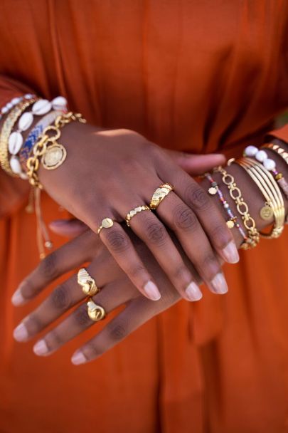 Bague Iconic large avec petites billes