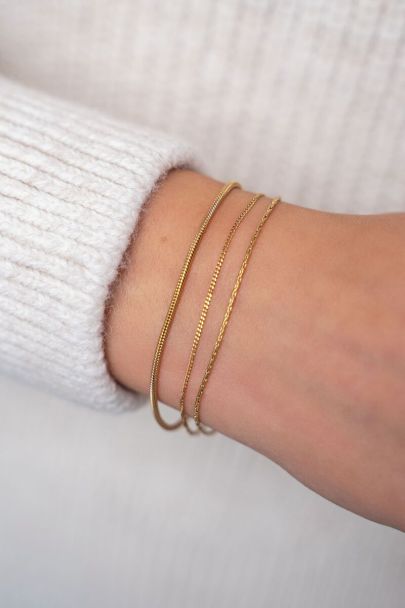 Triple bracelet à maillons minimalistes