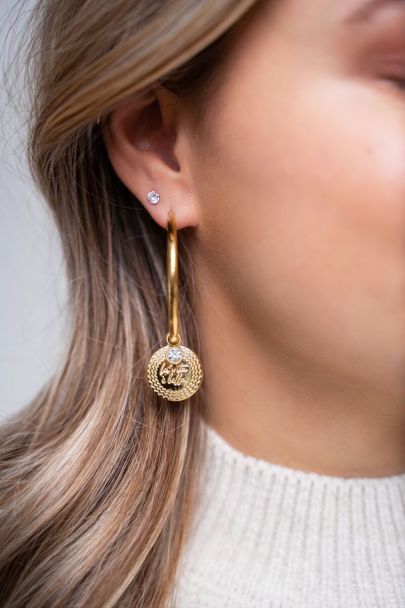 Hoop earrings with Endless Love charm