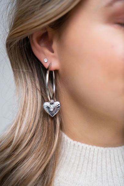 Hoop earrings with Lucky in Love charm