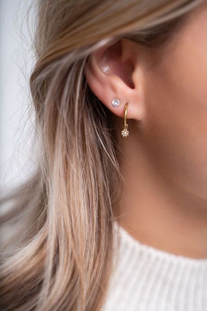 Klassieke studs met transparante steen