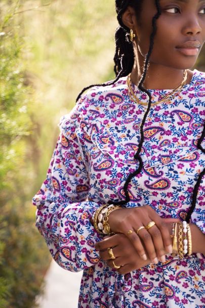 White Paisley print dress