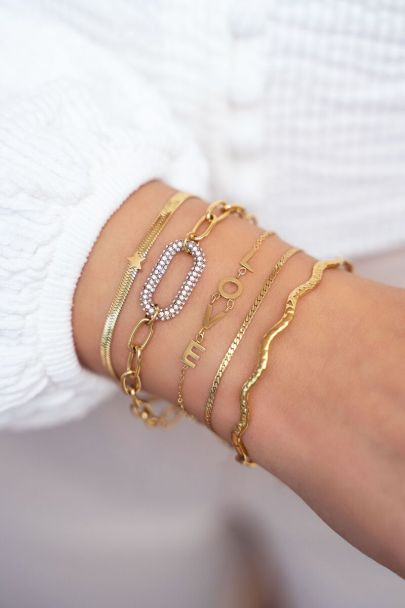 Chain bracelet with rhinestone charm