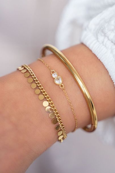Armband mit doppeltem Strassherz