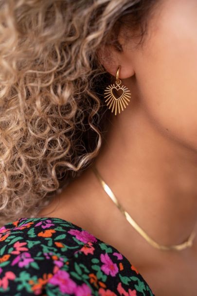 Boucles d’oreilles avec rayon de soleil en cœur