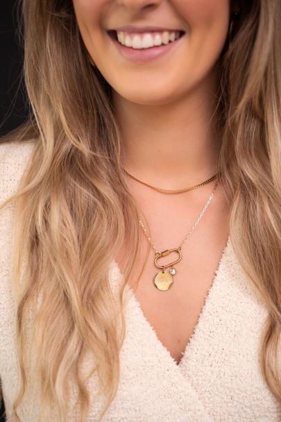 MOOD charm & transparent stone necklace