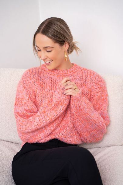 Pink chunky knit sweater 