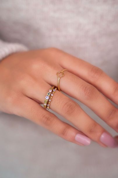 Bague vintage classique pastel
