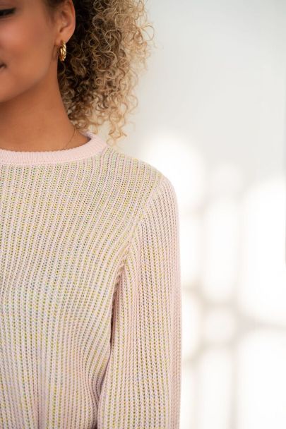 Pull pastel multicolore avec manches ballon 