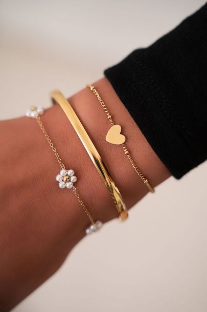 Armband met bloemen van parels