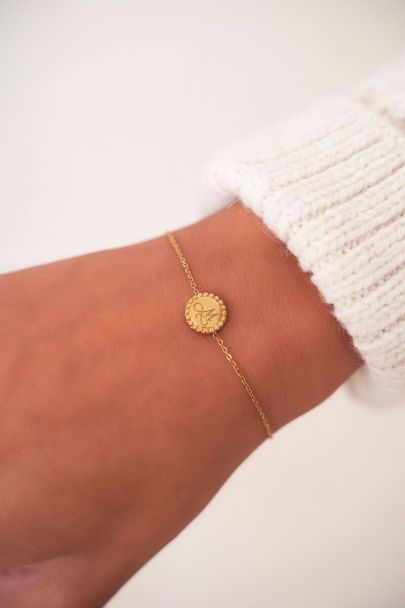 Bracelet initial coin small
