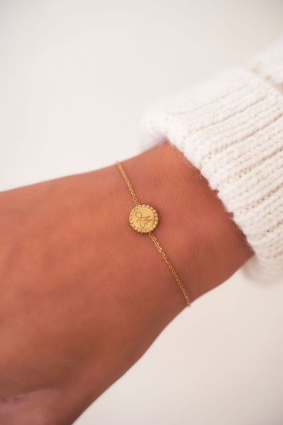 Bracelet petite medaille initiale