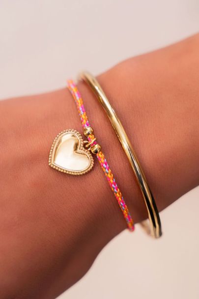 Oranje armband met self love charm