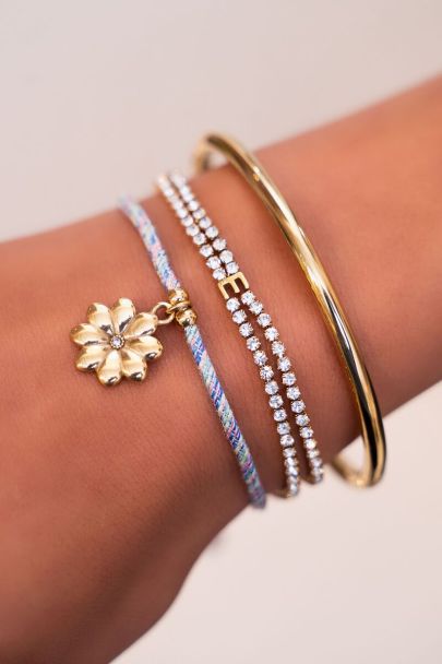 Blue bracelet with Love in Bloom charm