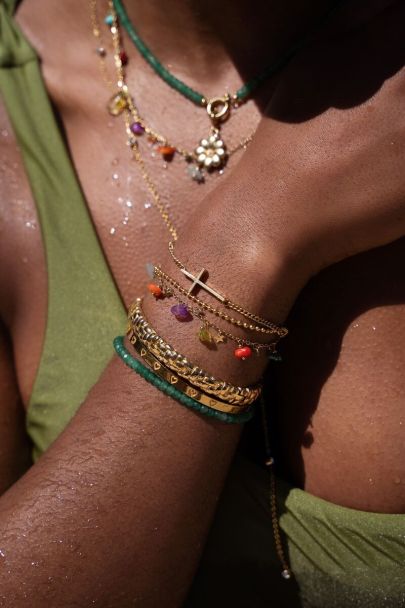 Bracelet with coloured rhinestones & stars