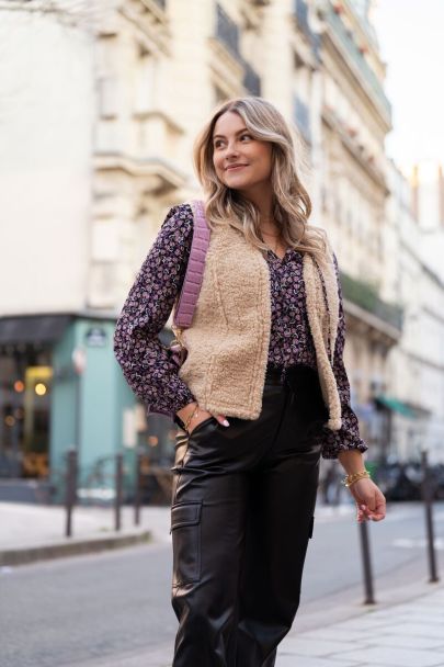 Beige lammy look gilet