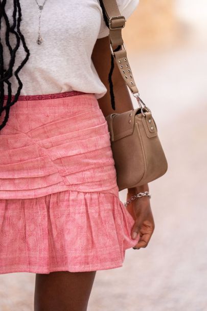 Pink skirt with boho print
