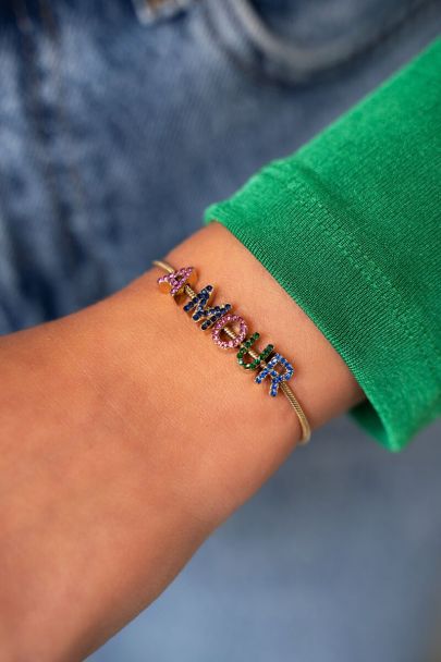 Bracelet à charms colorés « Amour »