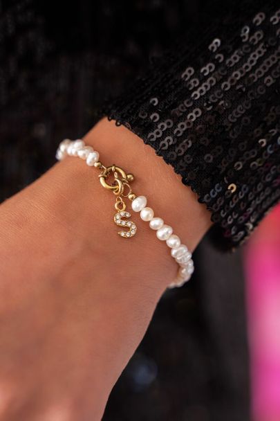 Parel kralen armband met slotje