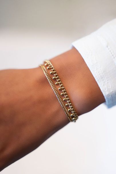 Layered beaded chain bracelet