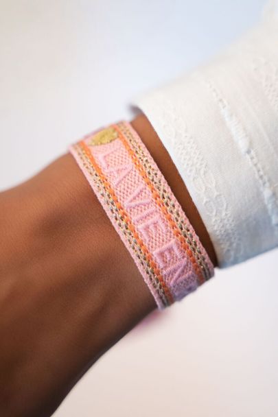 Roze bohemian armband amour