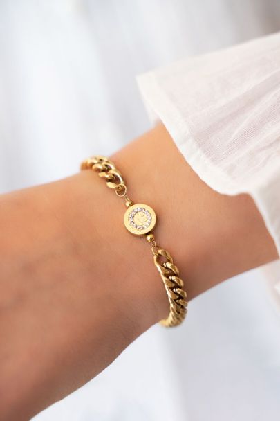 Schakelarmband met smiley