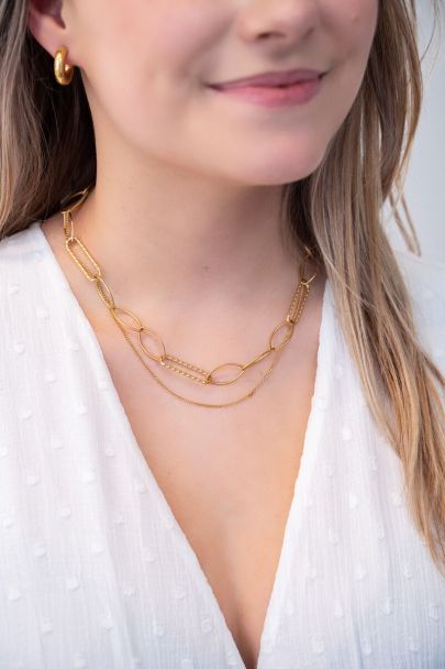 Collier chaînes deux rangs