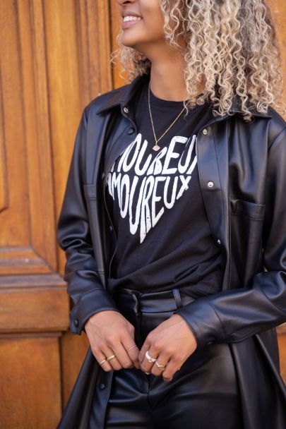 T-shirt noir Amoureux