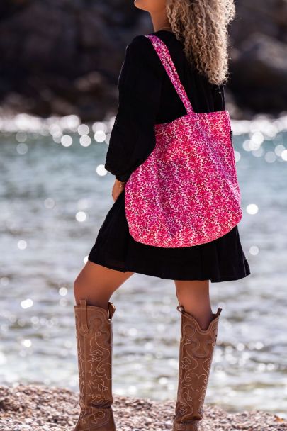 Shopper mit rotem Barockmuster