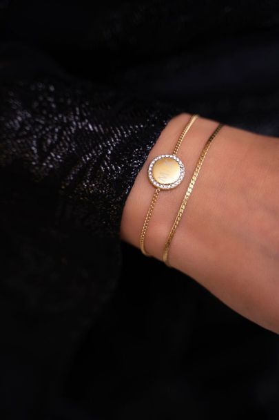 Atelier bracelet with round rhinestone charm