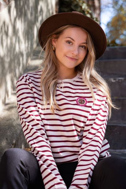 Red and white striped top mon chéri