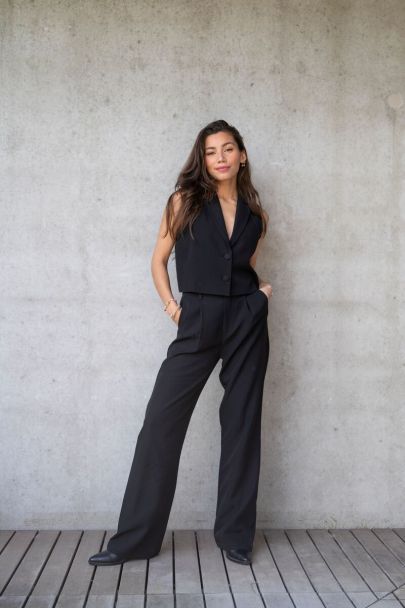 Zwarte straight fit pantalon