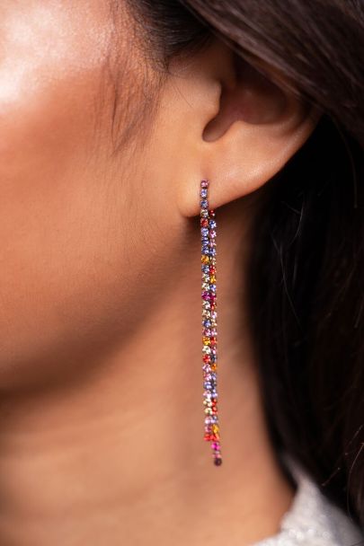 Boucles d’oreilles Universe avec strass colorés