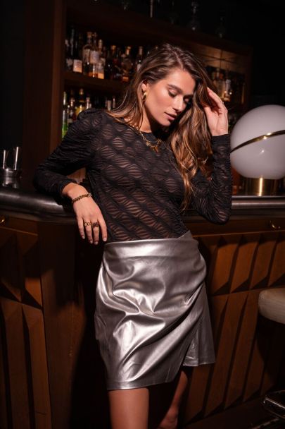 Silver wrap skirt