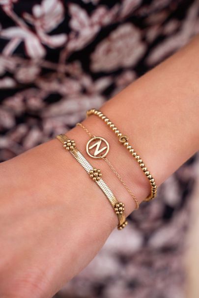 Bracelet with initial in round charm