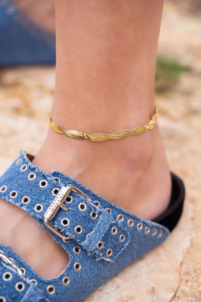 Woven chain anklet