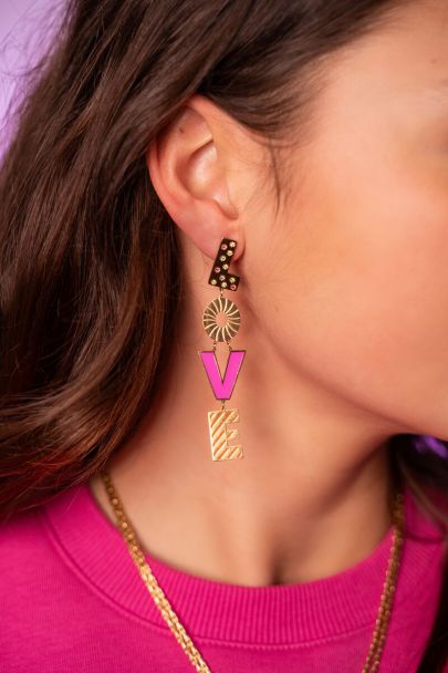 Candy earrings love pink