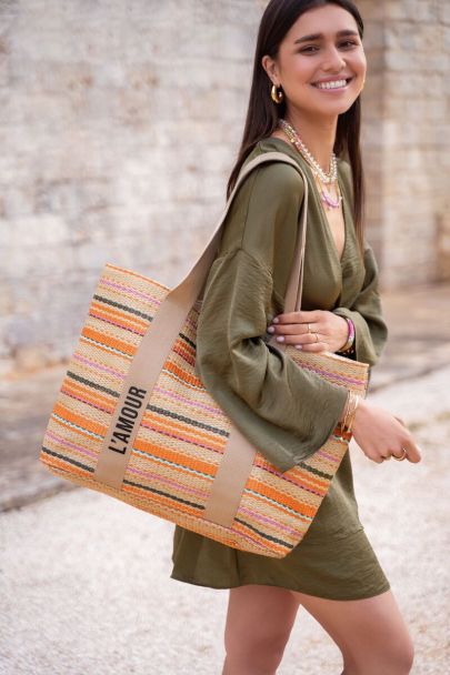 Colourful patterned shopper 